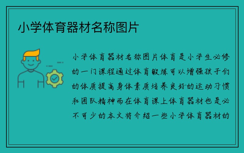 小学体育器材名称图片