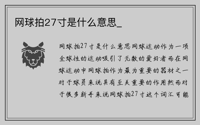 网球拍27寸是什么意思_